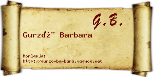 Gurzó Barbara névjegykártya